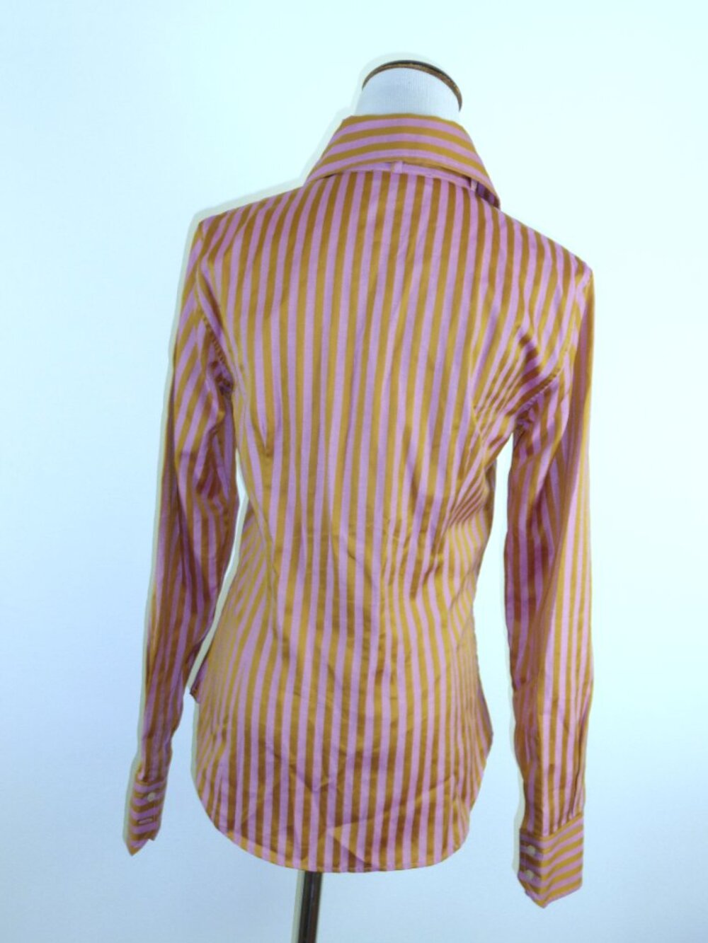 ETRO MILANO ITALY GOLD PINK STRIPE Shirt i42 M - Picture 4 of 6